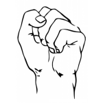 Dibujo para colorear Dibujo De Mano Dura Para Pintar Y Colorear Puno Levantado