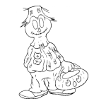 Dibujo para colorear Dibujo De Espanta Pajaros Con Canasta De Calabaza Para Pintar Y Colorear
