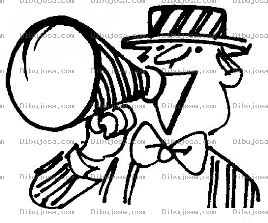 Dibujo para colorear Dibujo De Vendedor Llamando La Atencion Con Un Megafono Para Colorear