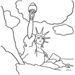 Dibujo para colorear Dibujo De La Estatua De La Libertad Para Pintar Y Colorear Aniversario De La Estatua