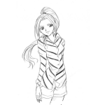 Dibujo para colorear Dibujo De Chica Con Blusa De Rayas Para Pintar Y Colorear