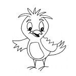 Dibujo para colorear Dibujo De Pajarito Despeinado Para Pintar Y Colorear