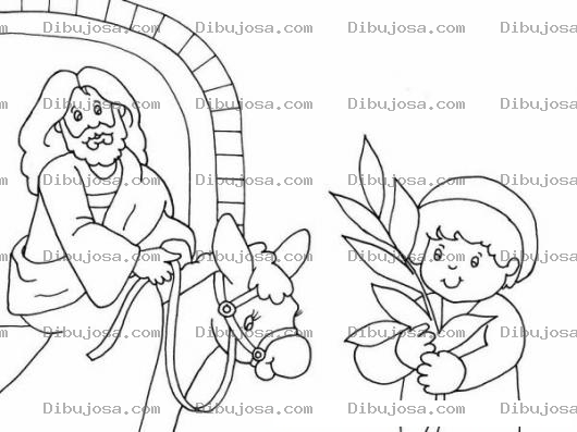 Dibujo para colorear JESUS En El Domingo De Ramos Para Pintar Y Colorear DomingodeRamos
