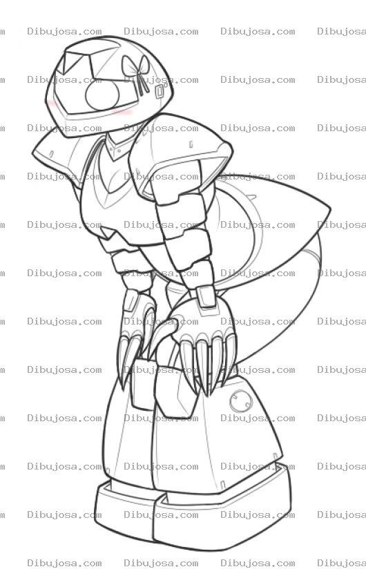 Dibujo para colorear Dibujo De Chica Robot Para Pintar Y Colorear