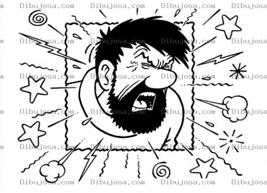 Dibujo para colorear Dibujo De Cara Golpeada Para Pintar Y Colorear
