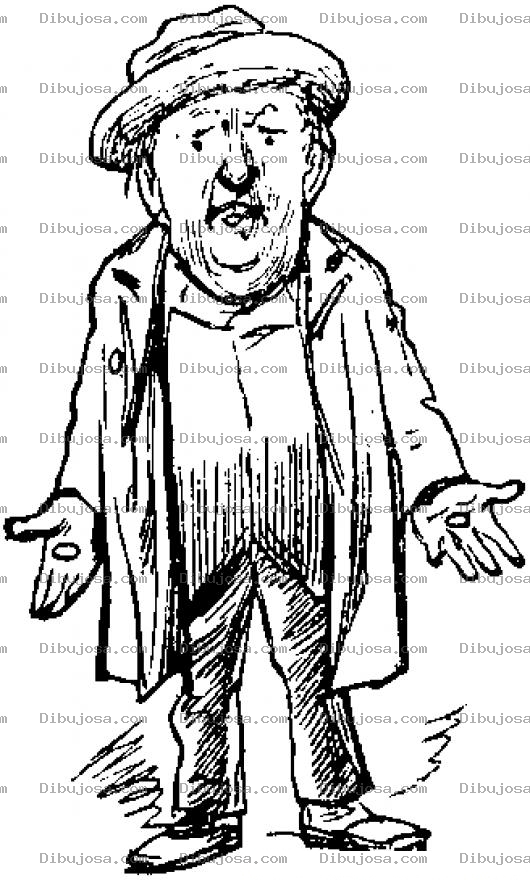 Dibujo para colorear Dibujo De Hombre Desemplado Y Sin Trabajo Para Pintar Y Colorear