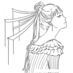 Dibujo para colorear Dibujo De Peinado De Senorita Con Cadenitas Para Pintar Y Colorear