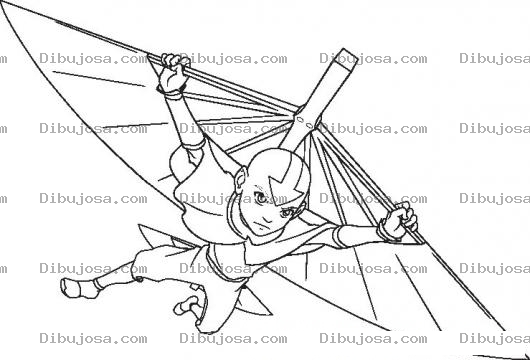 Dibujo para colorear Dibujo De Maestro Del Aire Volando En Parapente Para Pintar Y Colorear Maestrodelaire