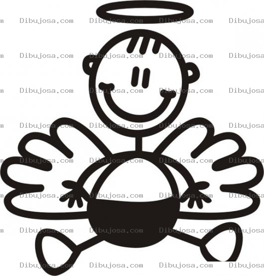 Dibujo para colorear Dibujo De Nino Angelito Con Aureola Para Pintar Y Colorear