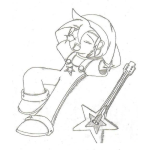 Dibujo para colorear Dibujo De Nino Estrella De Rock Con Su Guitarra De Estrellita Para Pintar Y Colorear