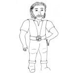 Dibujo para colorear Dibujo De Hombre Peludo Y Bigotudo Con Chaleco Y Botas Para Pintar Y Colorear
