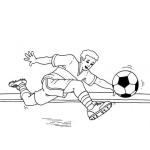 Dibujo para colorear Nino Jugando Futbol En El Corredor De Su Casa Para Pintar Y Colorear