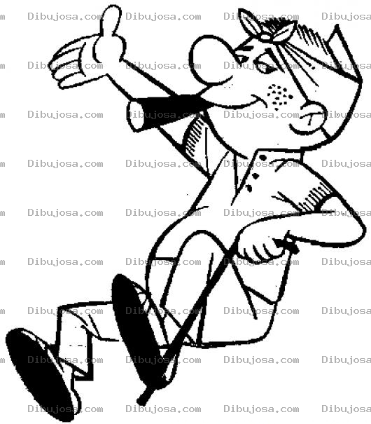 Dibujo para colorear Dibujo De Hombre Con Puro Baston Y Panuel En La Cabeza Para Pintar Y Colorearpara
