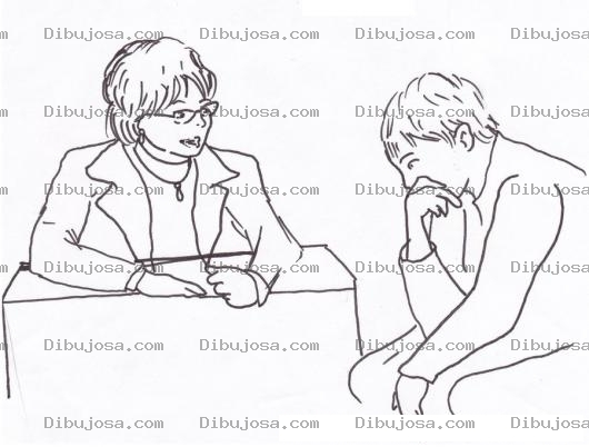 Dibujo para colorear Dibujo De Psicologa Hablando Con Un Muchacho Para Pintar Y Colorear