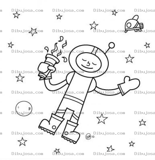 Dibujo para colorear Dibujo De Nino Astronauta Para Pintar Y Colorear