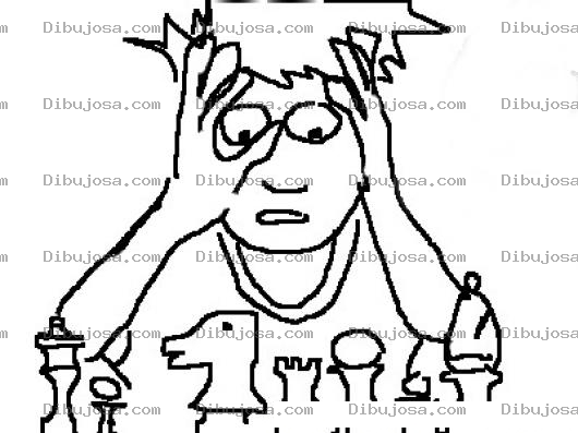 Dibujo para colorear Dibujo De Hombre Jugando Ajedrez Para Pintar Y Colorear Juego De Ajedrez