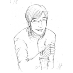 Dibujo para colorear Dibujo De Chico Timido Con Una Vaso De Agua Para Pintar Y Colorear