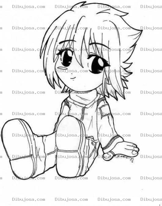 Dibujo para colorear Dibujo De Nina Sentada En El Suelo Para Pintar Y Colorear