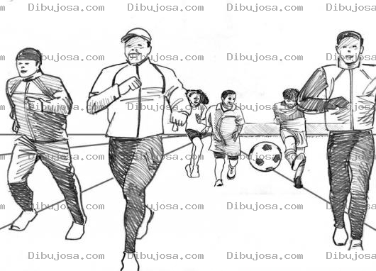 Dibujo para colorear Dibujo De Muchachos Jovenes Trotando Calentando Y Haciendo Deporte En Una Pista Para Pintar Y Colorear