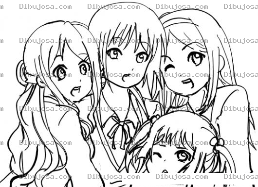 Dibujo para colorear Dibujo De 4 Chicas Hermanas Para Pintar Y Colorear