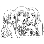 Dibujo para colorear Dibujo De 4 Chicas Hermanas Para Pintar Y Colorear