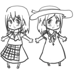 Dibujo para colorear Dibujo De 2 Gemelitas Para Pintar Y Colorear
