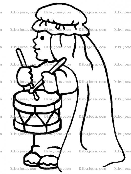 Dibujo para colorear Dibujo De Pastorcito Del Tambor Para Pintar Y Colorear