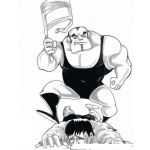 Dibujo para colorear Luchadores De Lucha Libre Para Pintar Y Colorear Dibujo De Pelea Con El Respaldo De Una Silla