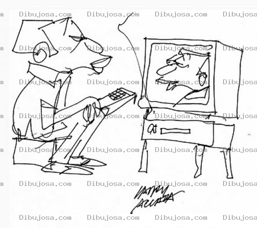 Dibujo para colorear Dibujo De Hombre Viendo Tele A Control Remoto Para Pintar Y Colorear