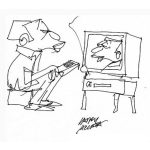 Dibujo para colorear Dibujo De Hombre Viendo Tele A Control Remoto Para Pintar Y Colorear