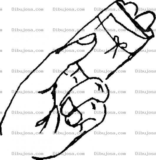 Dibujo para colorear Dibujo De Nota Para Recordar Amarrada En Dos Dedos