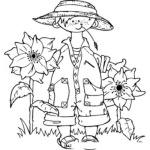 Dibujo para colorear Dibujo De Nino En Jardin Para Pintar Y Colorear Jardinerito Cuidando Flores