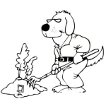 Dibujo para colorear Dibujo De Perro Plantando Un Arbolito Para Pintar Y Colorear Perro Jardinero