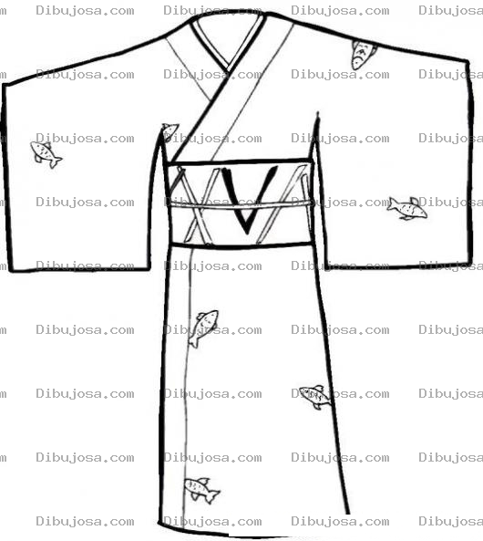 Dibujo para colorear Dibujo De Vestimenta China Para Pintar Y Colorear Quimono
