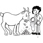 Dibujo para colorear Dibujo De Cabra Escupiendo Monedas De Oro Para Pintar Y Colorear