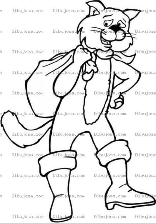 Dibujo para colorear Gato Con Botas Para Pintar Y Colorear Gatoconbotas