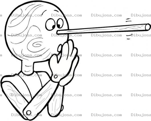 Dibujo para colorear Dibujo De Pinocho Con Nariz De Madera Para Pintar Y Colorear