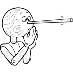 Dibujo para colorear Dibujo De Pinocho Con Nariz De Madera Para Pintar Y Colorear