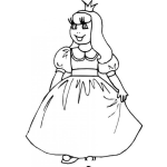 Dibujo para colorear Dibujo De Nina Princesita Con Vestidito Largo Y Pestanas Largas Para Pintar Y Colorear
