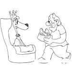 Dibujo para colorear Rey Perro Para Pintar Y Colorear Dibujo Del Reyperro Sentado En Sofa