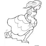 Dibujo para colorear Dibujo De Cenicienta Dejando Su Zapatilla Para Pintar Y Colorear Cenicienta Bajando Las Gradas