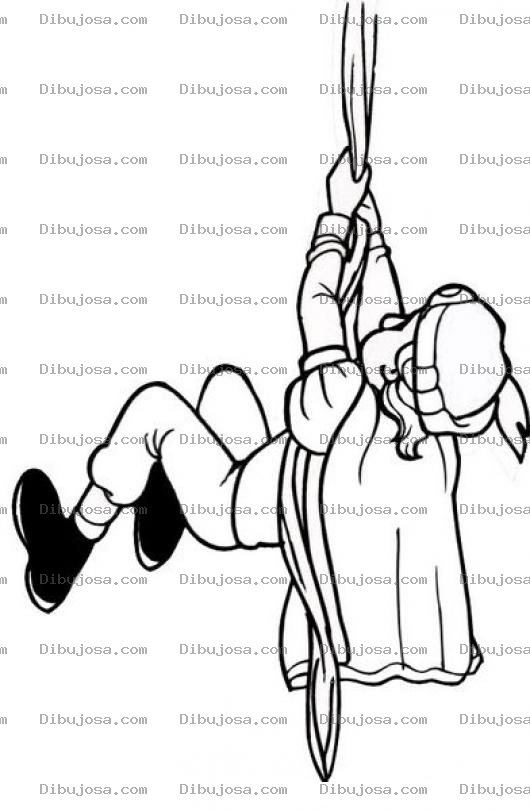 Dibujo para colorear Dibujo Del Principe De Rapuncel Colgando Del Pelo De Rapuncel Para Pintar Y Colorear