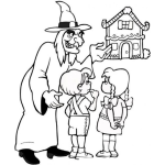 Dibujo para colorear Dibujo De La Bruja De Hanzel Y Gretel Para Pintar Y Colorear