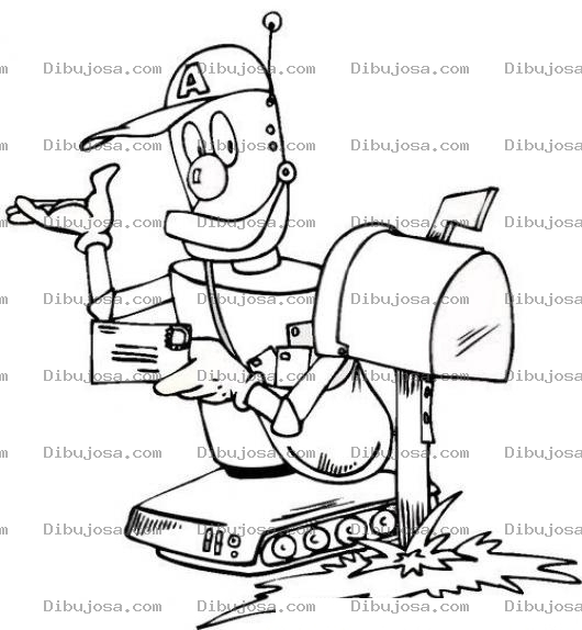 Dibujo para colorear Dibujo De Cartero Robot Para Pintar Y Colorear