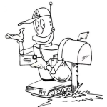 Dibujo para colorear Dibujo De Cartero Robot Para Pintar Y Colorear