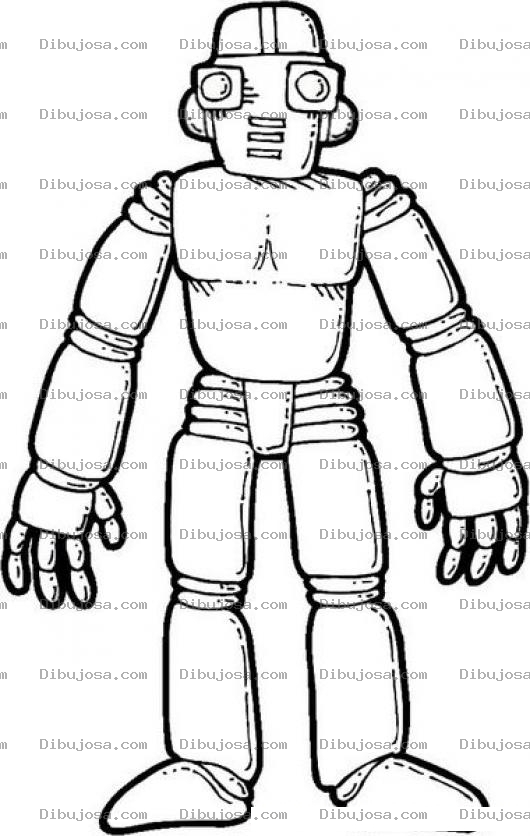 Dibujo para colorear Robot Con Ojos De Tuerca Para Pintar Y Colorear