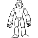 Dibujo para colorear Robot Con Ojos De Tuerca Para Pintar Y Colorear