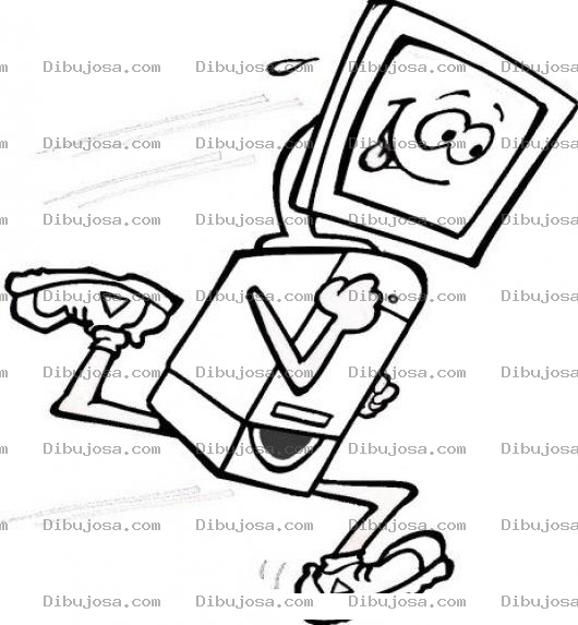 Dibujo para colorear Dibujo De Computadora Corriendo Para Pintar Y Colorear
