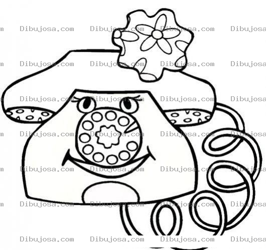 Dibujo para colorear Dibujo De Telefono Celular Antiguo De Discado Para Pintar Y Colorear
