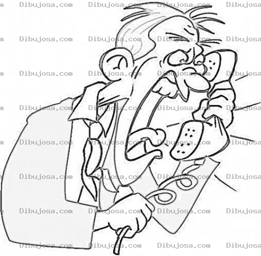 Dibujo para colorear Dibujo De Hombre Gritando Por Telefono Para Pintar Y Colorear